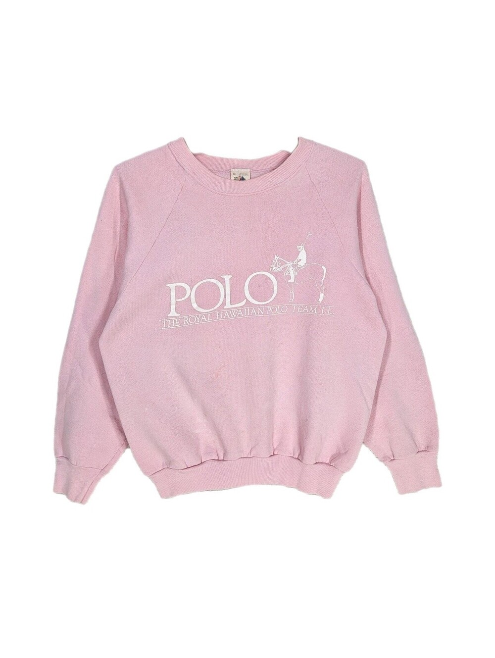 Vintage 1990s Royal Hawaiian Polo Team Sweatshirt Light Pink 50/50 Medium Unisex